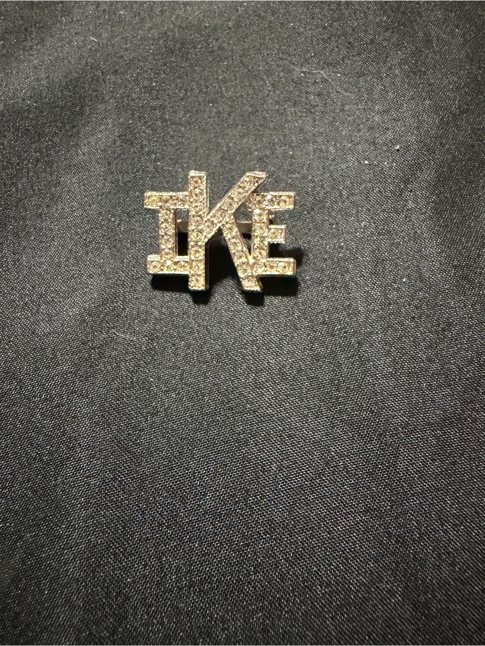 Vintage 1950's ... Ladies Rhinestone  Lapel Pin IKE (Dwight Eisenhower)
